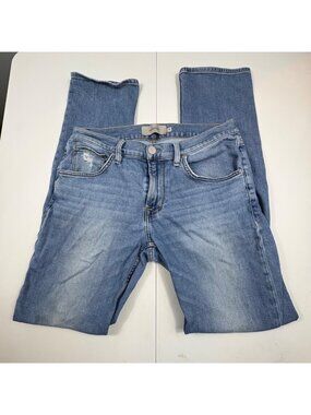 Hudson Byron Straight Leg Jeans Womens‎ Size 33 Blue Stretch Denim Light Wash
